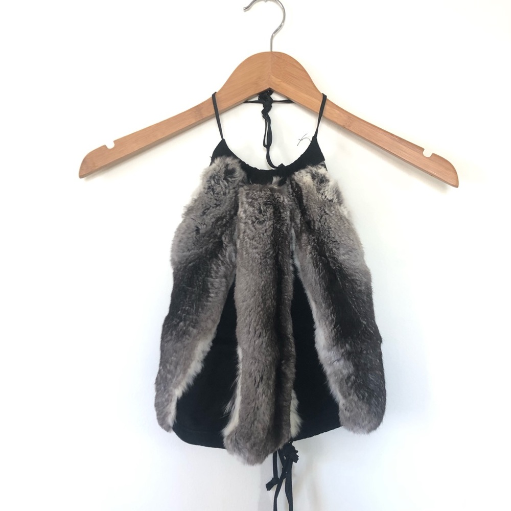 Rabbit Fur Halter Top
